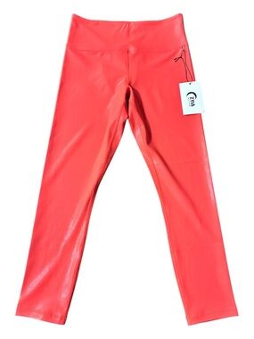 Zyia Active Tangerine Metallic Leggings